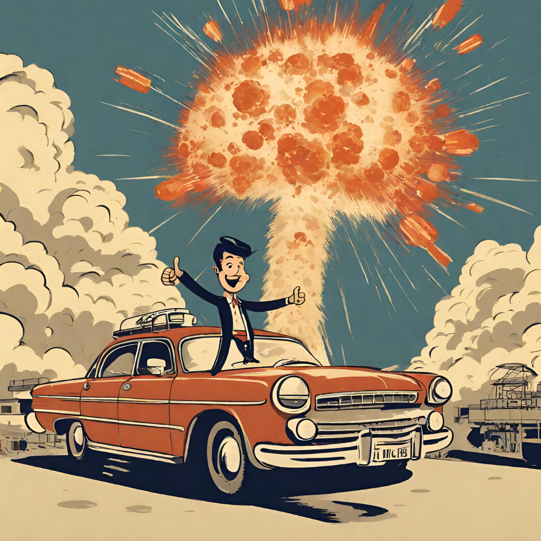 happy customer and nuclear explosion